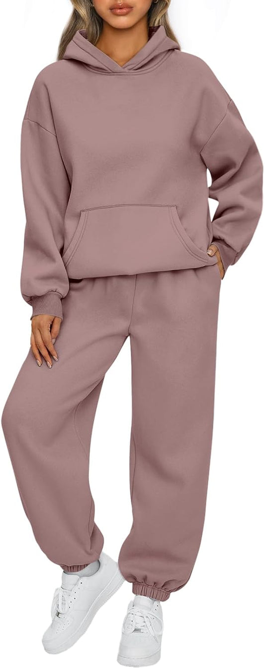 Womens 2 Piece Outfits Lounge Hoodie Sweatsuit Sets plus Size Fall Fashion Clothes Airport Travel Pants Tracksuits