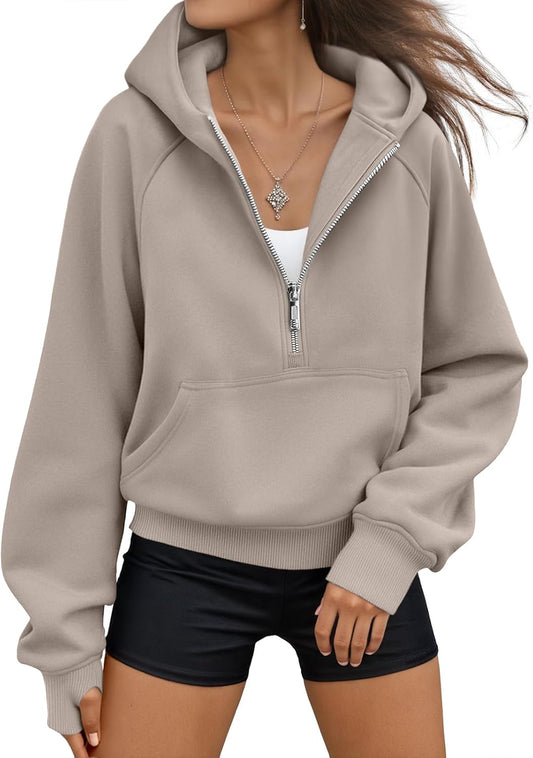 Women's Fleece Hoodies and Zip-Up Jackets for Fall Fashion and Workouts - Oversized Tops for Winter 2025